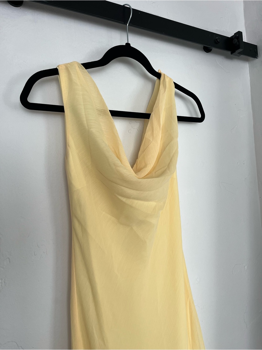 Peppermayo Butter Yellow Cowl Neck Maxi Dress